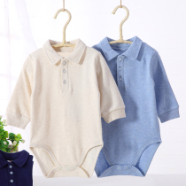 Male and female baby lapel shirt spring and autumn bottoming polo shirt baby child long sleeve go out climbing suit jumpsuit