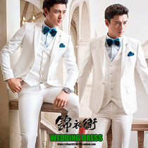 Studio theme mens photo photography mens suit dress white stage performance clothes host choir costume