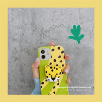 Cartoon animal holder Apple 12promax phone case 12 lambskin iphone11 all-inclusive anti-drop xr protective cover 12pro silicone soft shell 8plus creative women 6