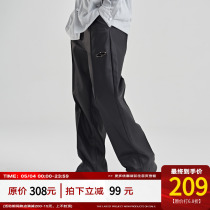 PCLP Metal Card Leather Pants National Tide Card Spring Autumn Loose Straight Drum 2021 Casual Pants Man