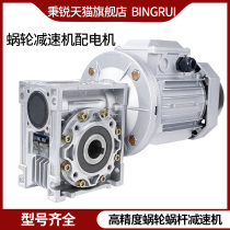NMRV series worm gear reducer with motor 380V 220V small vertical transmission gearbox
