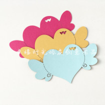 (50 sheets)Heart-shaped Wish Self-adhesive Sticker Message Card Label School Wishing Wall Activity Message Card