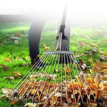 Retractable garden deciduous rake Wire rake Agricultural tools rake Stainless steel agricultural tools Round head rake Rake