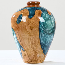Imported resin solid wood bottle ornaments hotel living room porch desktop hotel decoration home Modern Art