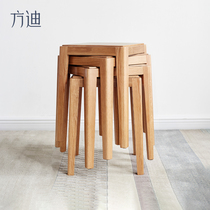 FangDi all solid wood square stool water ash willow bench home economy dining table eating stool simple modern new Chinese