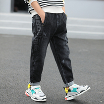 Boys jeans autumn 2020 childrens trousers loose stretch Korean version of spring and autumn clothes in large childrens Western pants tide