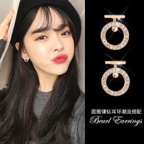 Earrings 2021 New Tide 925 sterling silver temperament circle earrings female round Korean mini earrings Net red ins