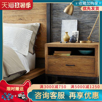 American industrial wind solid wood bedside table Simple custom side cabinet Retro Wrought iron single drawer mini storage cabinet Bucket cabinet