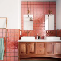 Fish love sugar Spanish wind small square brick kitchen bathroom colorful wall brick homestay colorful glazed brick theme restaurant tile