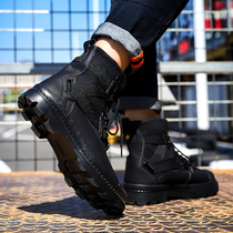 Martin boots man high help 2022 new Inron genuine leather tooling boots winter gush warm and high help with big code mens shoe tide