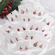 Christmas tree Santa Claus earrings cute trinkets earrings winter wild winter bells elk earrings