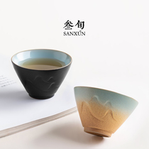 Three-year-old mountain tea cup creative tea cup ceramic home kung fu tea set individual cup owner single Cup bucket