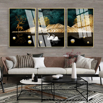 Modern simple living room decoration painting Dining room entrance Bedside Elk crystal porcelain painting Hanging painting Sofa background wall triptych