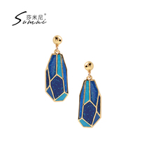 sumni 18K gold 925 silver exaggerated three-dimensional earrings Enamel glaze candy color personality earrings for women