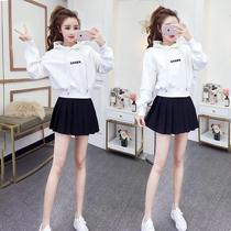 Sweatshirt woman spring autumn slim fit 2021 new reduced age 150cm Short pair with high and reduced age short dress Two