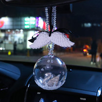  Car pendant Car swan crystal ball Car angel wings hanging jewelry Female rearview mirror pendant personality creativity