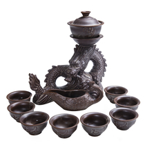 Creative lazy Kung Fu tea set Home office tea ceremony Semi-automatic tea brewing ceramic retro teacup