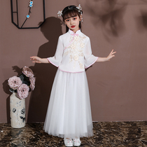 Hanfu girl spring and autumn childrens costume Super fairy skirt Chinese style little girl baby Tang costume ancient long sleeve suit