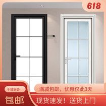 Custom kitchen toilet Bathroom door lattice bathroom titanium aluminum magnesium alloy white for tempered glass spot Nordic