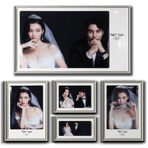 Wedding photo frame hanging wall high-end photo studio wedding photo enlarged set photo wall combination set double Crystal