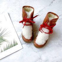 Milk Dads Home Italy Pepe New Children Ultra-Ocean Warm Retro Wool Strap Boots Cotton Shoes 3Z