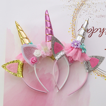 Tennis Princess Unicorn Unicorn Hair Hoop Campus Party Cute Teenage Girl Birthday Decoration Solid Head Hoop card Birthday Hat