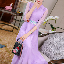 Hanfu female fairy air elegant antique dress Chinese style Han element retro womens improved tea clothing Zen literature