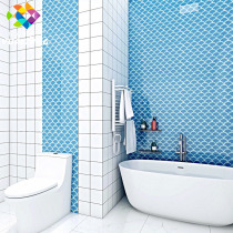 Nordic simple kitchen dragon scale fan-shaped all-ceramic mosaic bathroom bathroom wall background wall tile