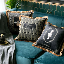 American light luxury living room sofa pillow pillow European Retro bedside cushion backrest Velvet pillow ins Nordic