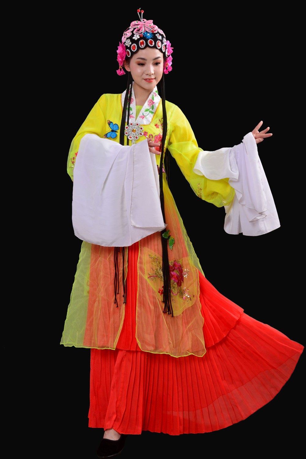 桃古典舞戏曲水袖百花争妍舞蹈服装桃李杯京剧戏服百花争艳演出服