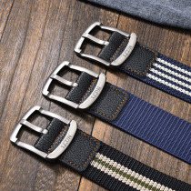 Men and womens belt Pin buckle canvas belt Casual overalls belt Korean version of the hipster student youth military training outdoor
