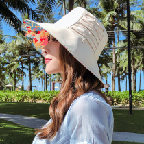 Double sided fisherman hat female summer Han version 100 lap day system anti-UV shade sun hat sunhat sunscreen sunscreen hat