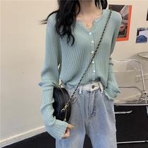 Small Knitted Cardigan Women Spring Net Infrared Take Thin V-neck Loose Lazy Wind 2021 New Sweater Jacket