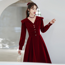 Velvet Toast Bridal Gown Simple Atmosphere 2022 New Summer Wedding SLIM ENGAGEMENT WOMAN LONG SLEEVE BACK DOOR