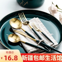 Xinjiang Dealu European stainless steel knife and fork spoon steak knife dessert spoon chopsticks household Western tableware set