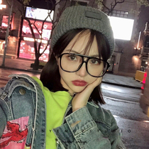 Little Red Book Net red trembles with black glasses frame ins plain artifact face girl super light myopia man