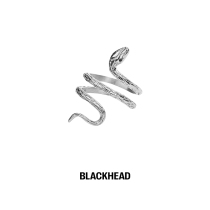 BLACKHEAD Black Head Original design Small crowdsourced Wound Snake Titanium Steel Couple Rings Male and female