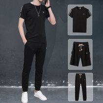 Rich bird mens suit with summer short-sleeved sports three-piece Korean version trend all-match handsome casual suit men