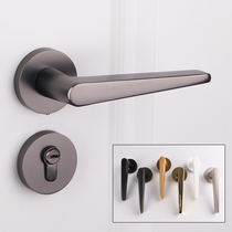 Taiwan Ythyme Grey Black Indoor Bedroom Door Lock Silent Room Door Lock Brief Wooden Door Lock Home Door Handle