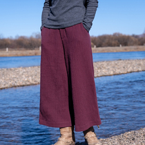 (Born For Love) mo shang hua kai original white thickened jacquard cotton spell xiang yun sha nine casual pants