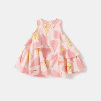 Childrens clothing 2021 Summer new girl comfort and breathable sweet vest with dress princess dress