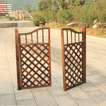 Anti-corrosion wooden fence door grid partition Villa Garden small wooden door outdoor courtyard fence wooden fence grille wooden door