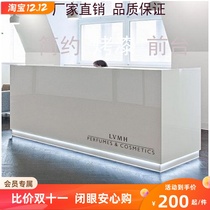 Modern minimalist company white upscale Baking Varnish Foreground reception Desk Desk Marble Corner Custom