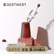 Creative geometric glass vase transparent ornaments dining table hydroponic vase Nordic home living room decorations light luxury