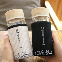 Korean version of the trend glass portable Korean cute simple fresh male and female personality student creative water cup