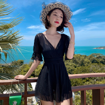 Swimsuit women cover the belly to show thin Korea ins super fairy fan swimsuit 2019 new explosive sexy one-piece swimsuit