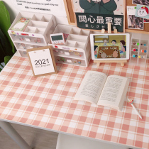 Modern minimalist student Dormitory waterproof and anti-scalding free pvc table cushion grid ins wind photo table cloth cushion