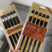 New year new atmosphere the kitchen should be replaced with a new household stainless steel environmental protection chopsticks 5 pairs