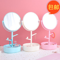 Net red mirror girl heart makeup mirror storage box integrated ins desktop dormitory European home tremble sound small