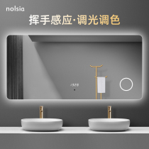 Smart mirror makeup mirror waving hand induction custom toilet mirror led anti-fog with light luminous bathroom mirror